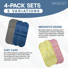 Using the Basesit cleaning cloth on eyeglasses