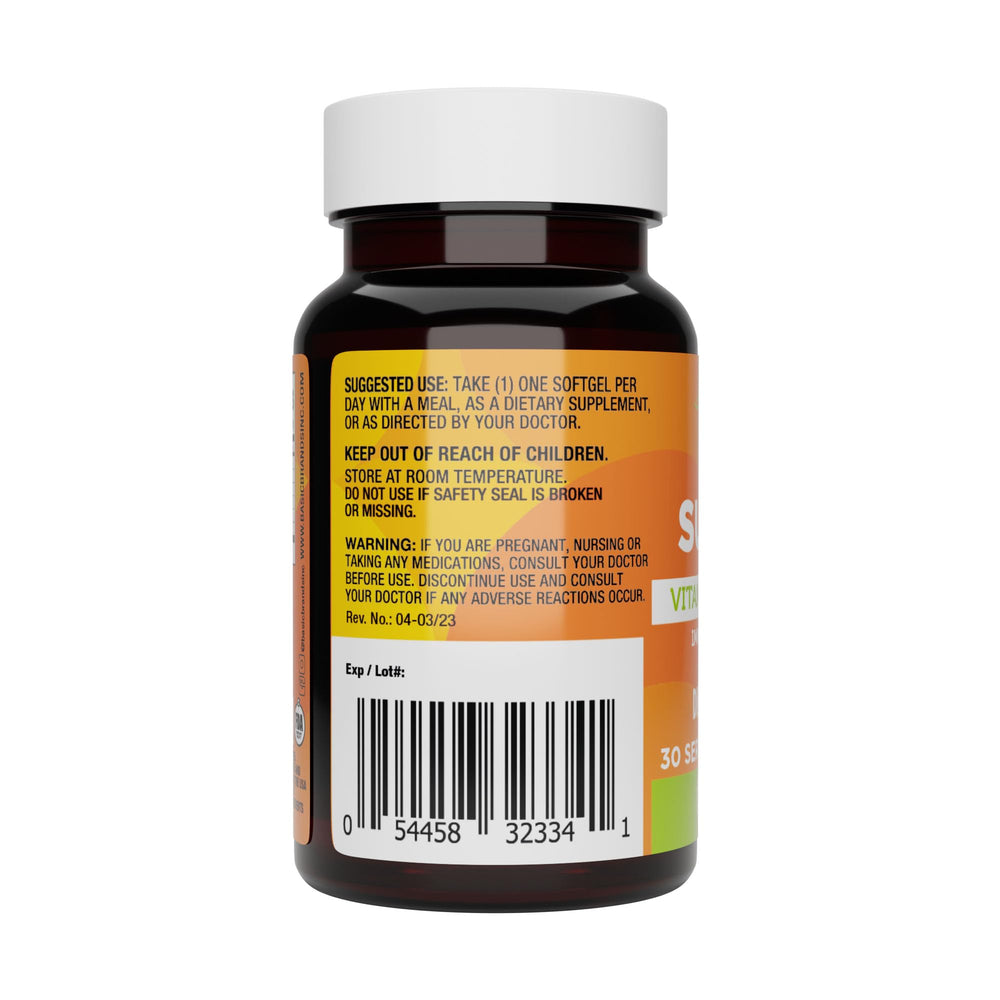 Bottle with sunlight background and label