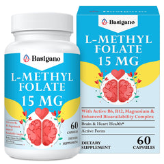 Basigano 15mg L-Methylfolate bottle – 60 vegetarian capsules