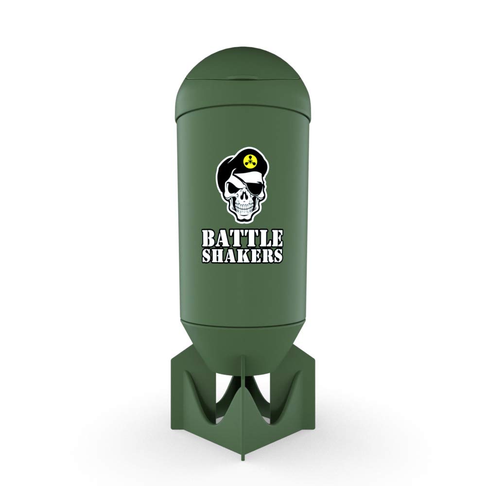 Battle Shakers Bomb military-themed shaker bottle – front view
