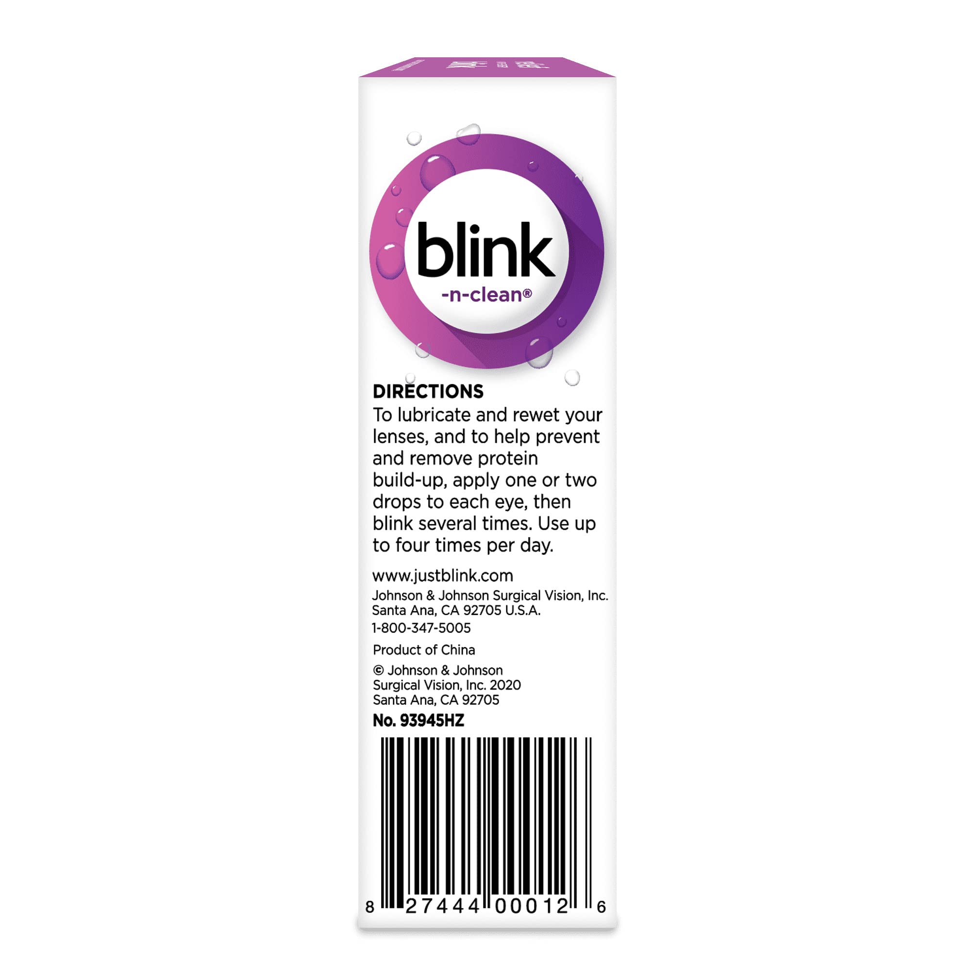 Hands applying Blink N Clean daily use lens drops to contact lenses