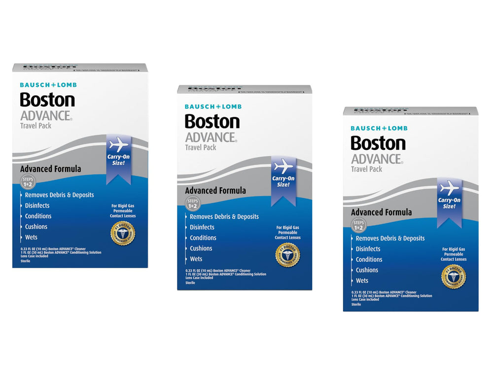Front view of Bausch & Lomb Boston Advance Formula Travel Pack Combo (3 Pack)