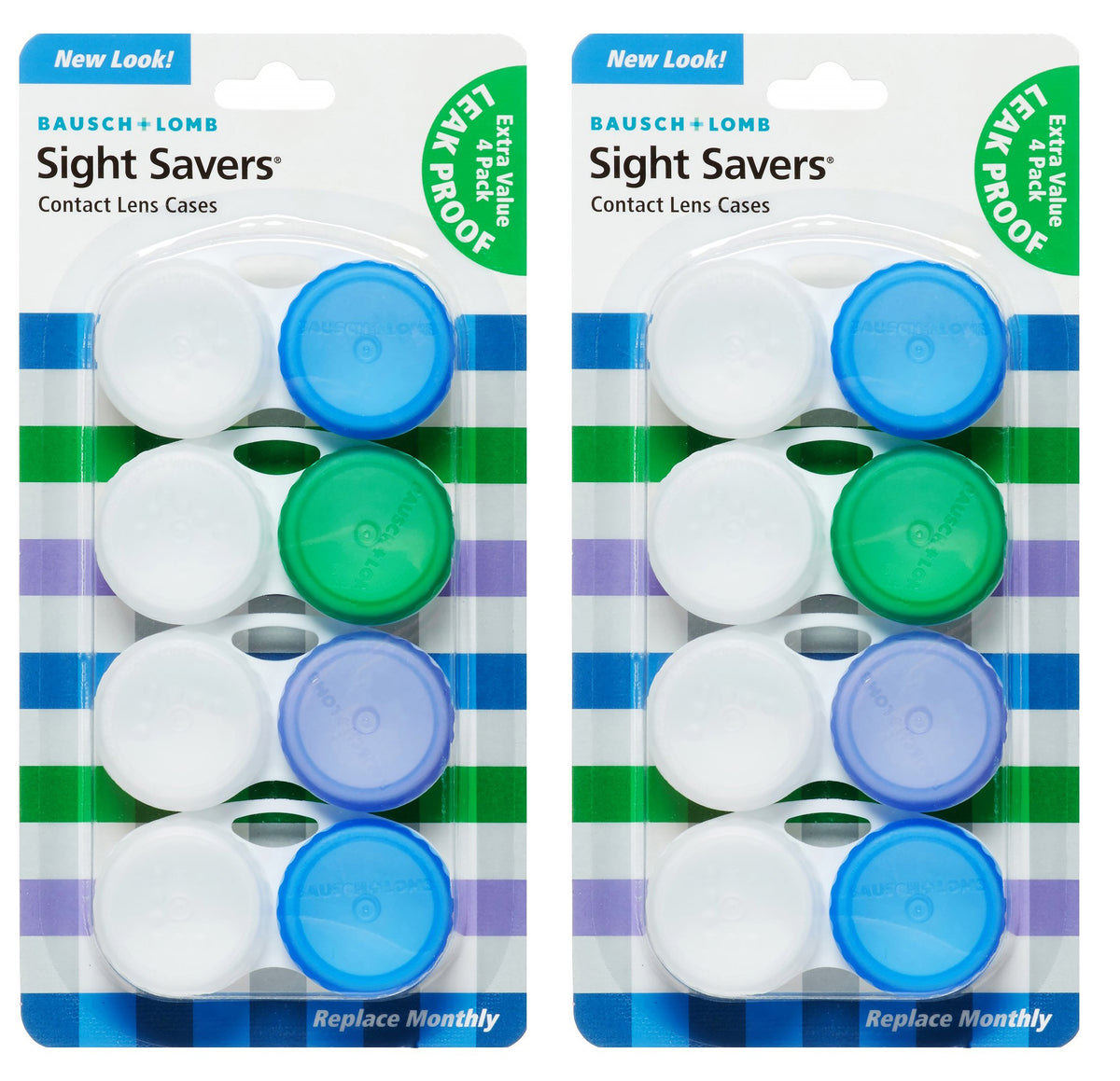 Bausch & Lomb Sight Savers leak-proof contact lens case set, pack of 2