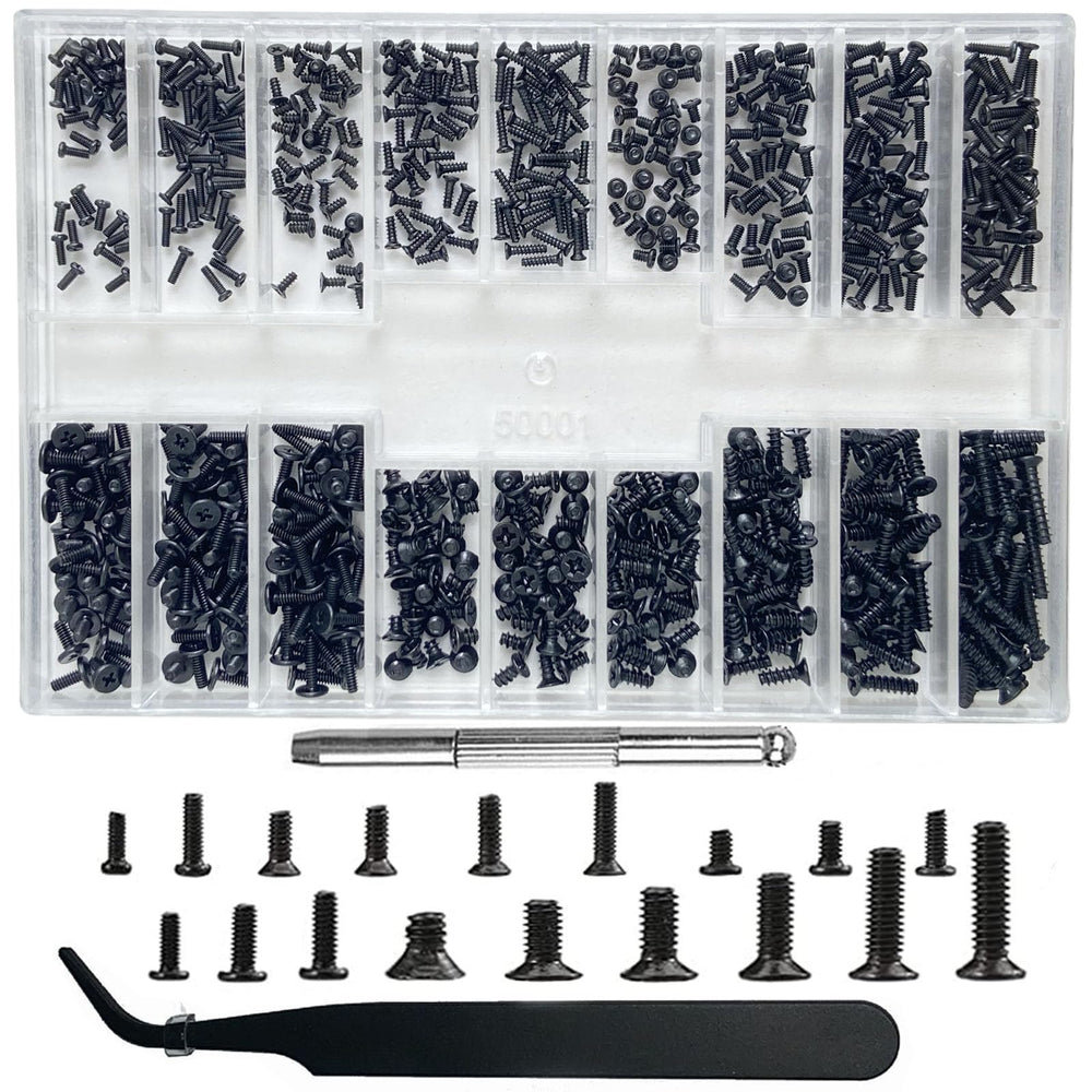 BAZQU 660-piece tiny screws assortment box with tweezers and screwdriver