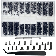 BAZQU 660-piece tiny screws assortment box with tweezers and screwdriver