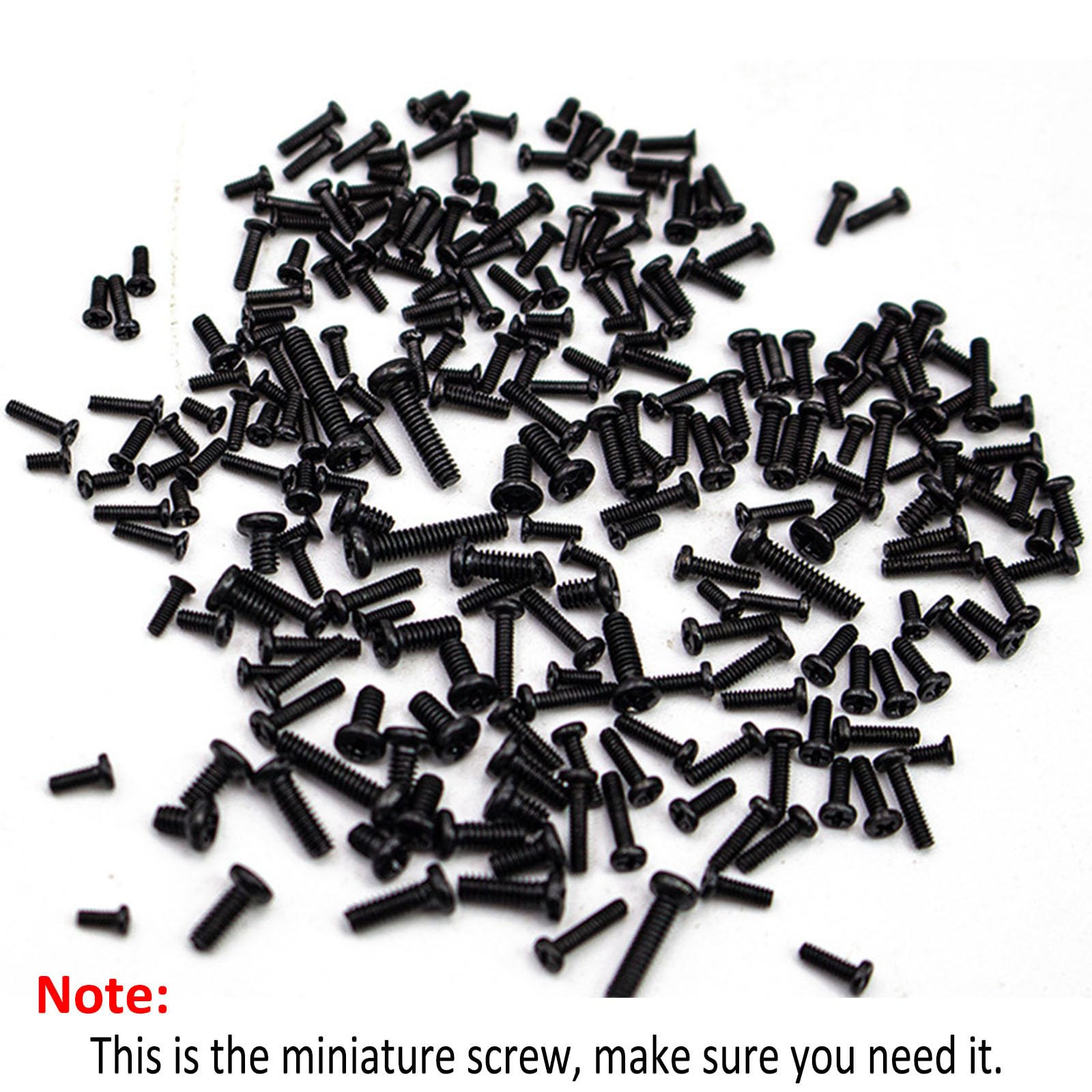 Close-up of tiny metric screws in 18 sizes