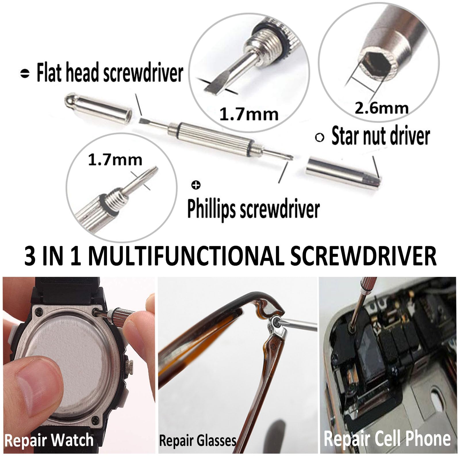 Countersunk micro screws included in the kit