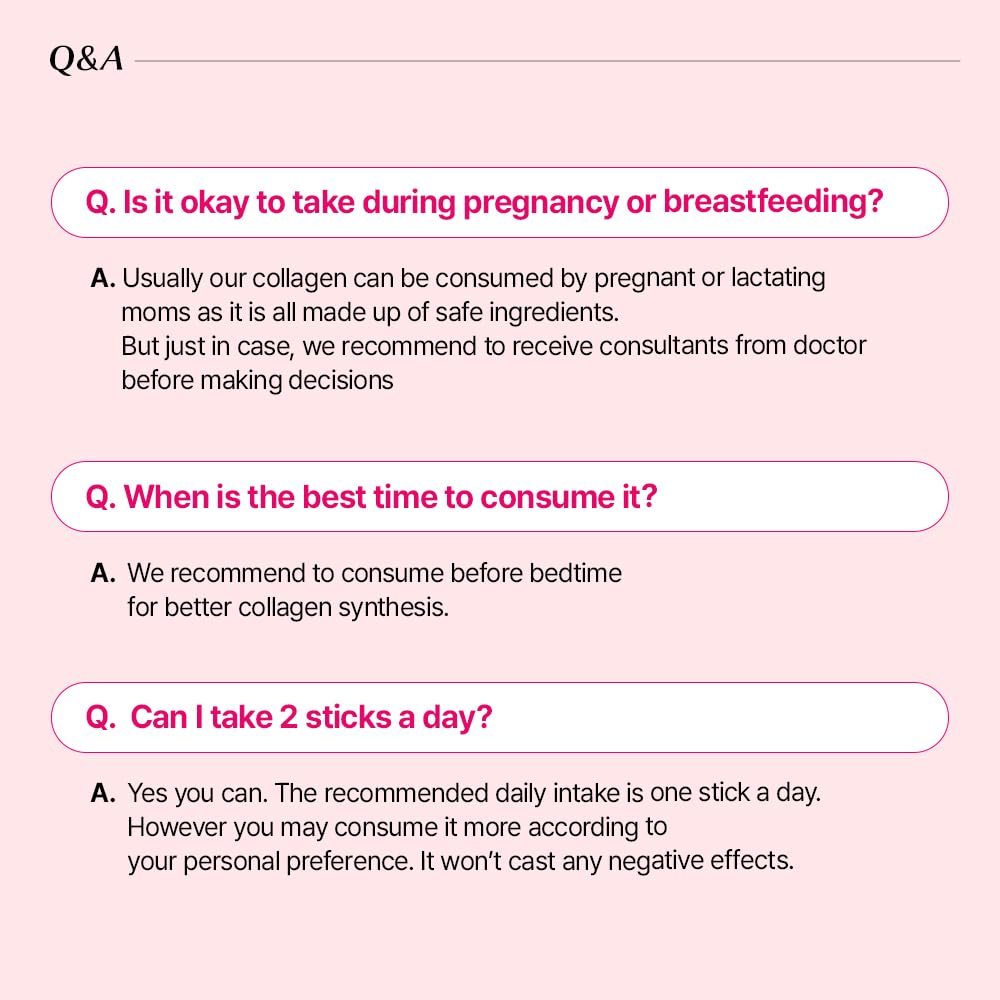 Nutrition details showing 1200 mg fish collagen per stick