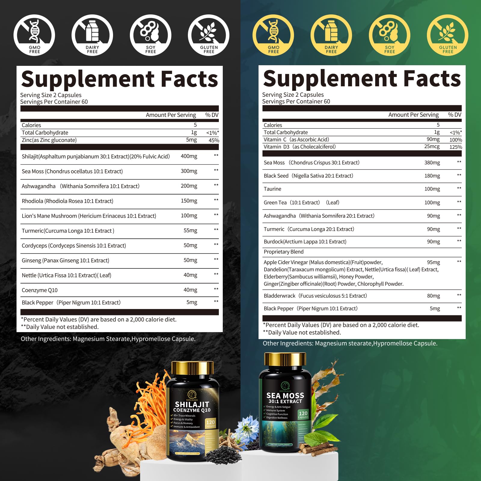 BBEEAAUU Sea Moss capsules bottle