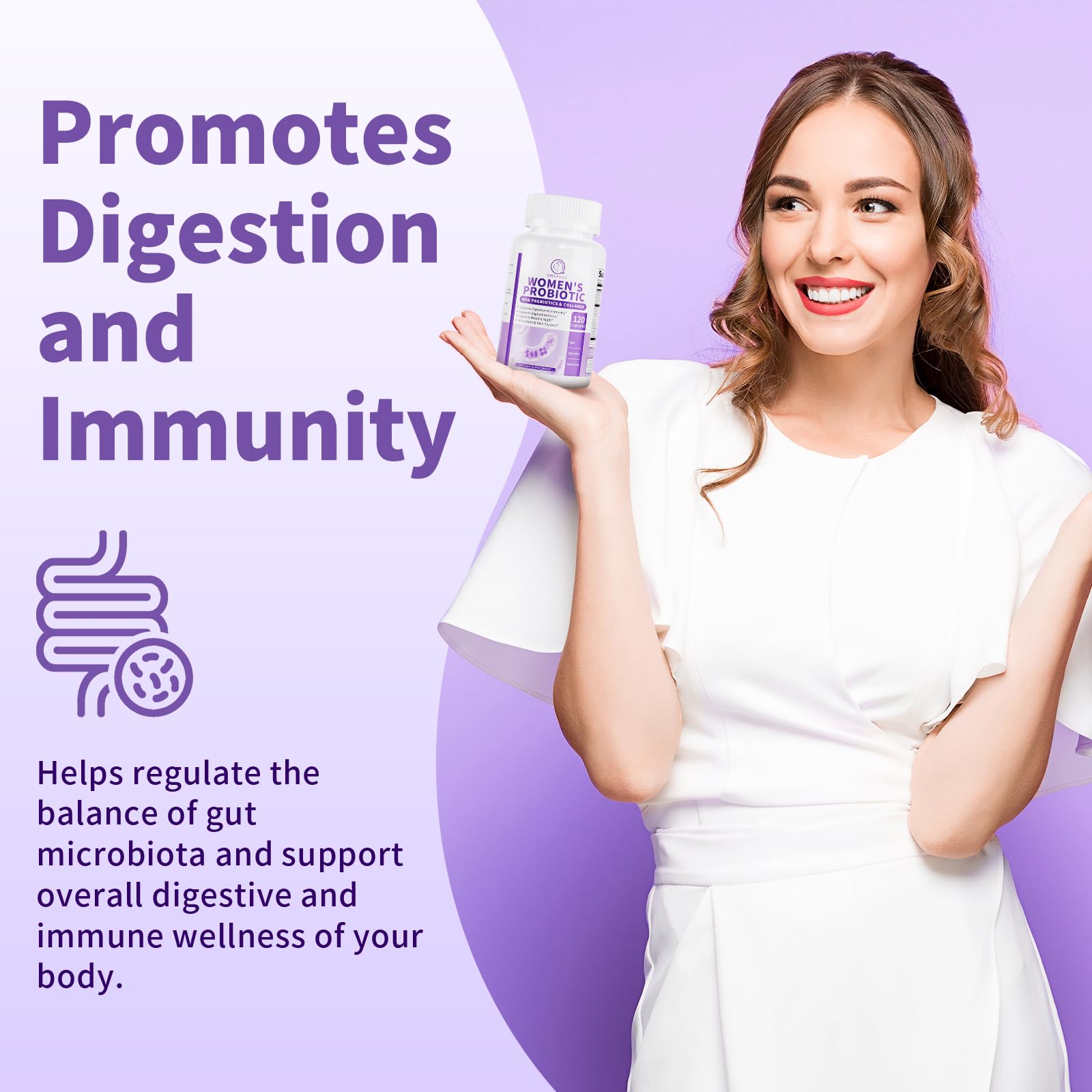 Illustration of Lactobacillus strains and gut health