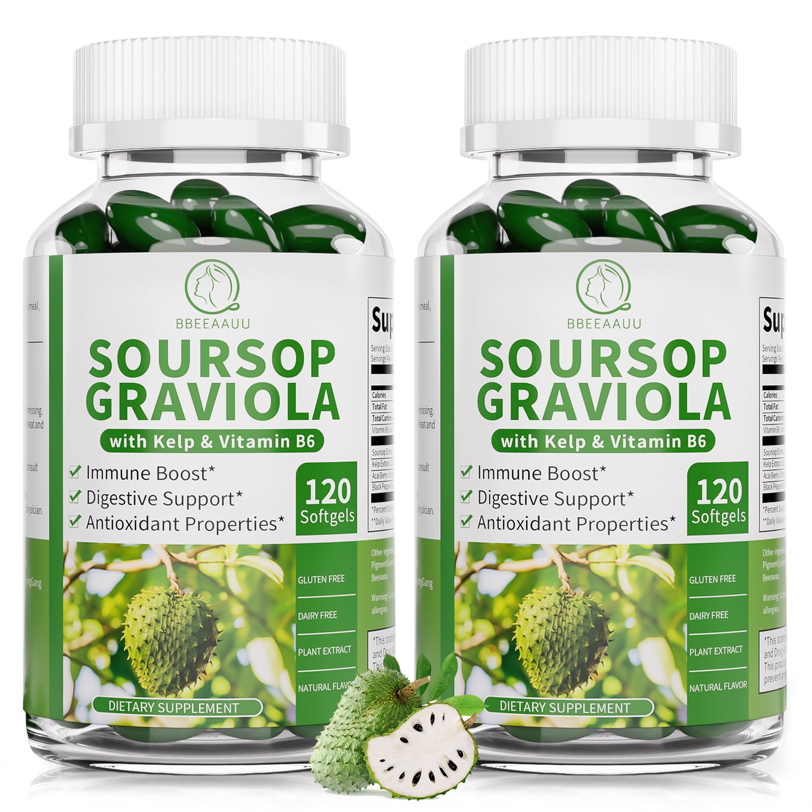 BBEEAAUU soursop capsules pour demonstrates easy daily intake and potential immune support.
