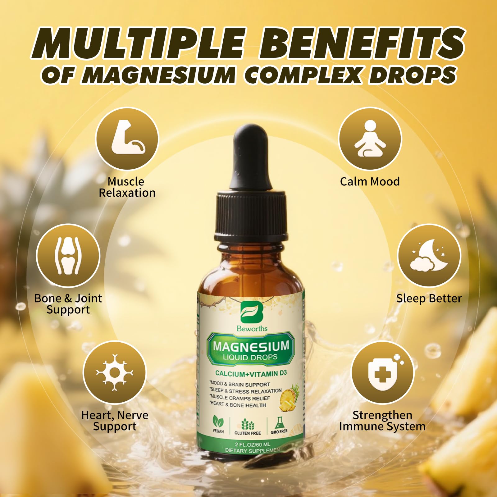 Graphic showing magnesium citrate and glycinate in the complex