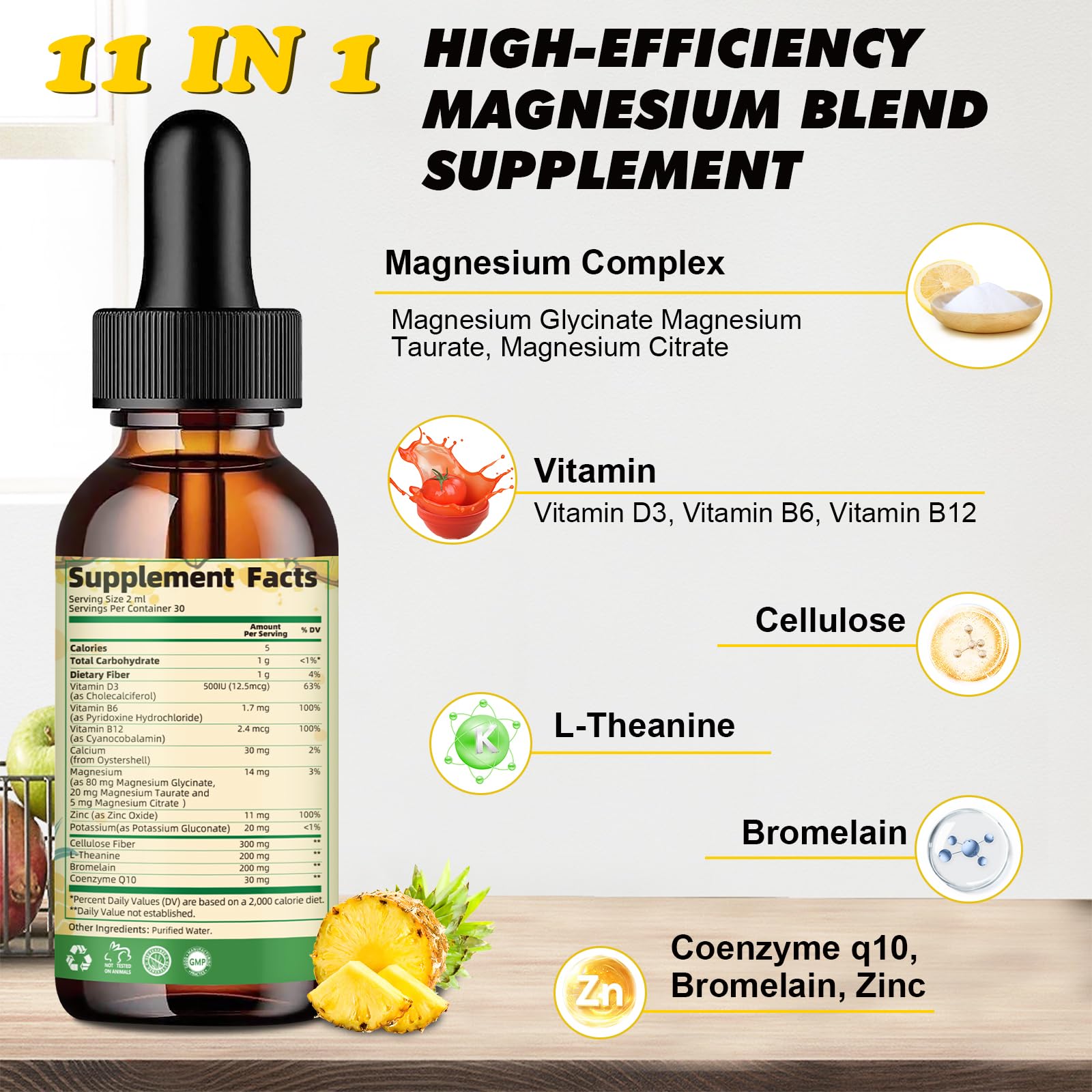 Close-up of bottle and dropper highlighting formulation