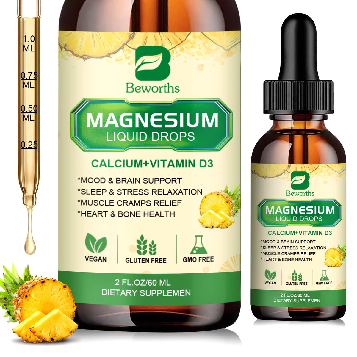 Bottle of B BEWORTHS Magnesium Glycinate Complex Liquid Drops