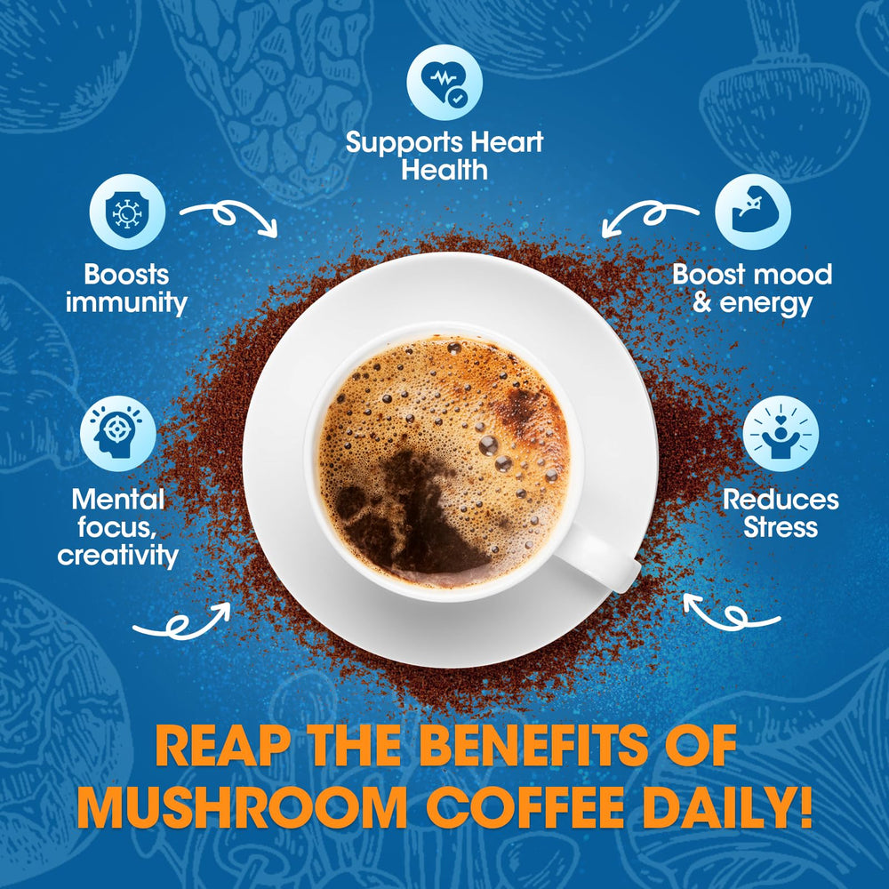 Cup of prepared mushroom coffee ready to drink