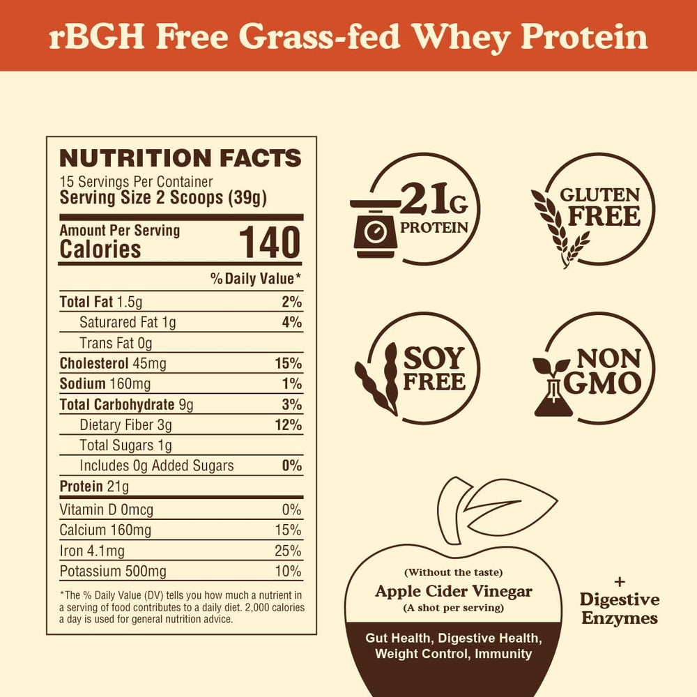 BBfL Grass-Fed Whey Protein Shake cocoa-cream glass shows silky texture for daily recovery