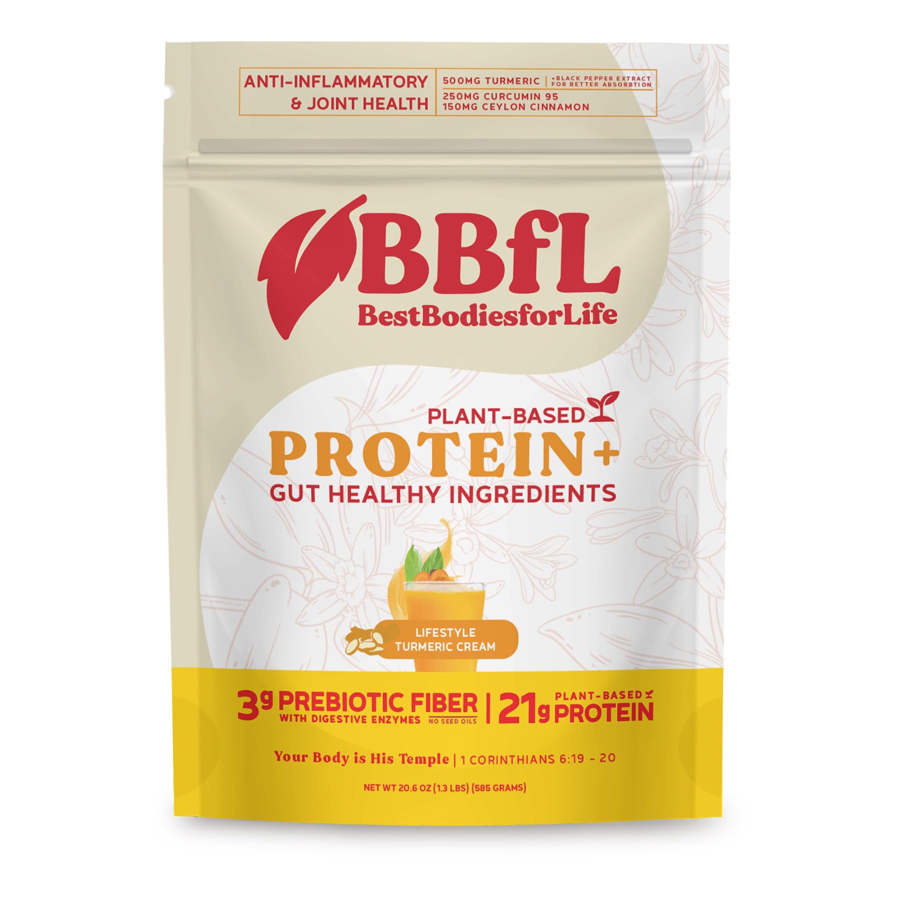 BBfL Plant-Based Protein Shake bottle pours, highlighting 21g vegan protein for post-workout recovery.
