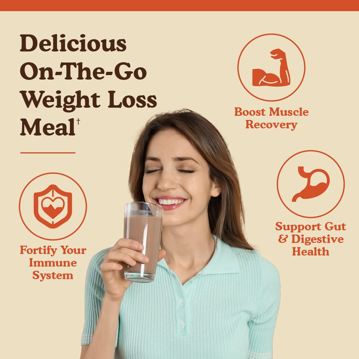 BBfL protein shake with measuring scoop illustrates convenient 15-serving nutrition