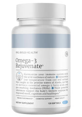 BBH Omega-3 Rejuvenate hero image featuring bottle and softgels