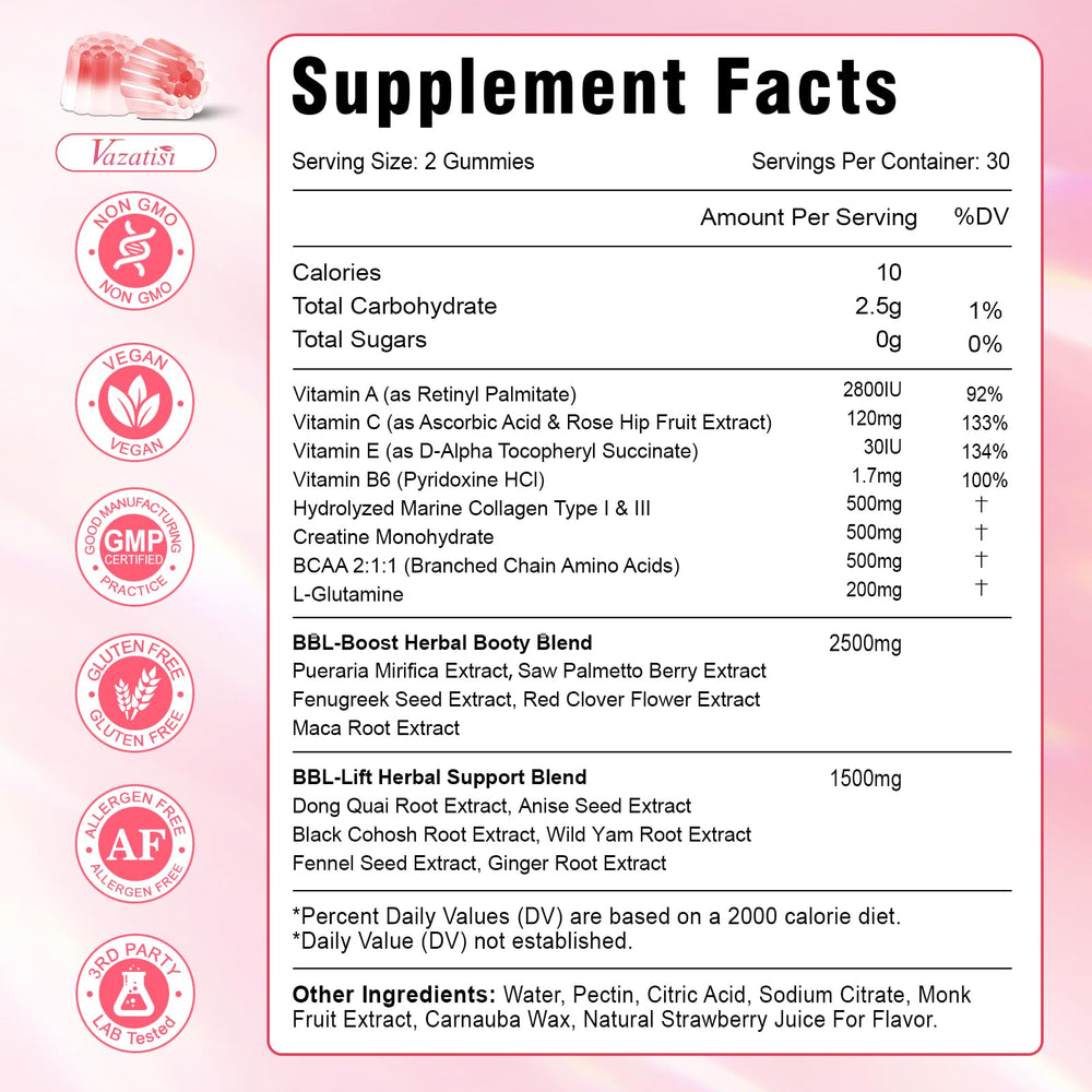 Creatine and BCAA components in BBL Gummies