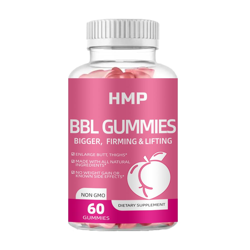 Front view of BBL Gummies packaging and bottle