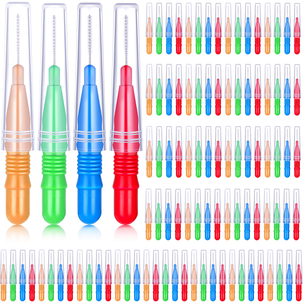BBTO red interdental brush flosser for braces cleaning