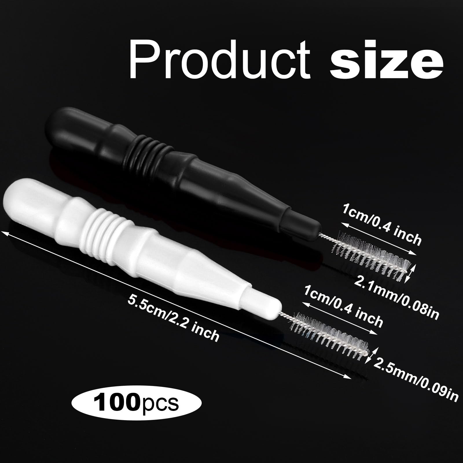 Interdental brush toothpick cleaning head close-up