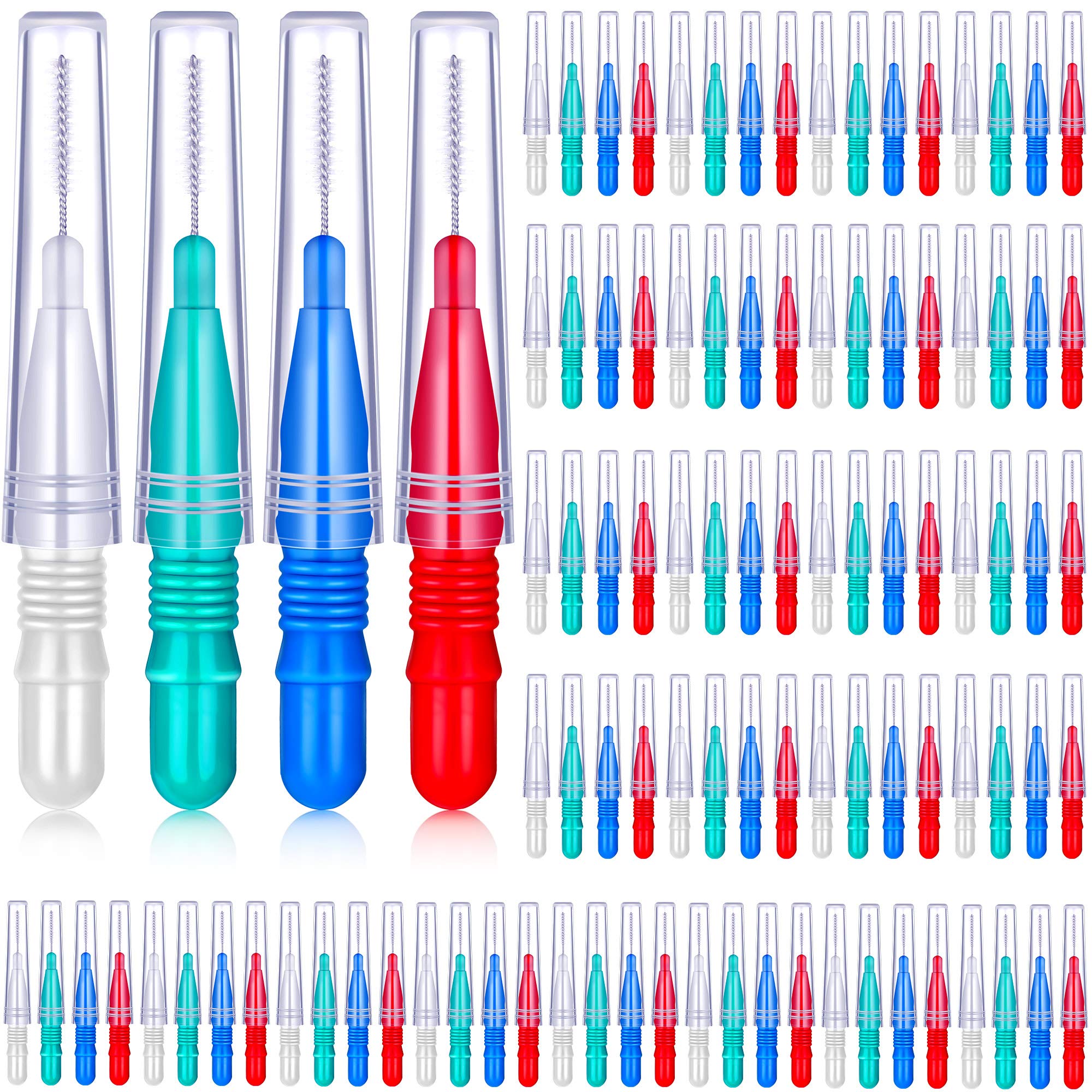 BBTO 100 Pcs Braces Dental Brush Flosser set in assorted colors