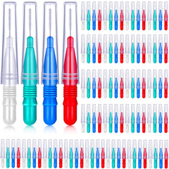 BBTO 100 Pcs Braces Dental Brush Flosser set in assorted colors