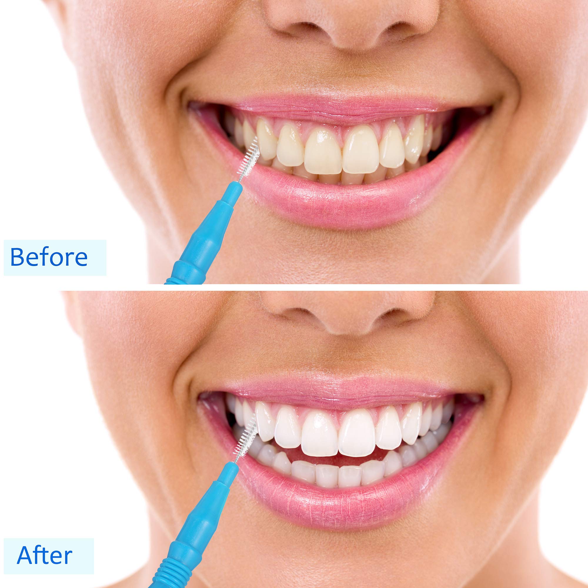 Package of 100 interdental brush flossers