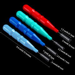 Interdental brush head close-up with nylon-coated wire