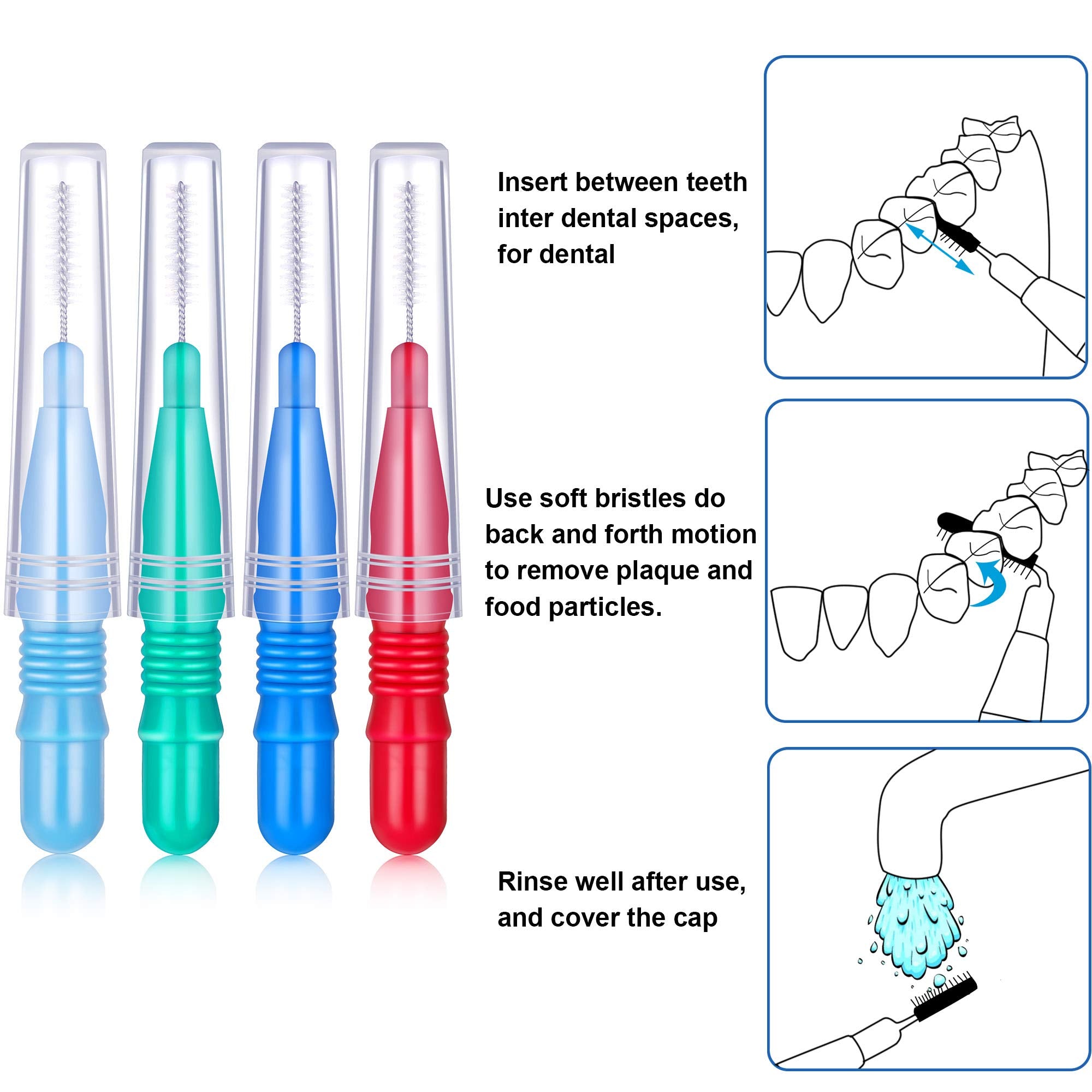 Hands holding BBTO braces dental brush flossers in assorted colors