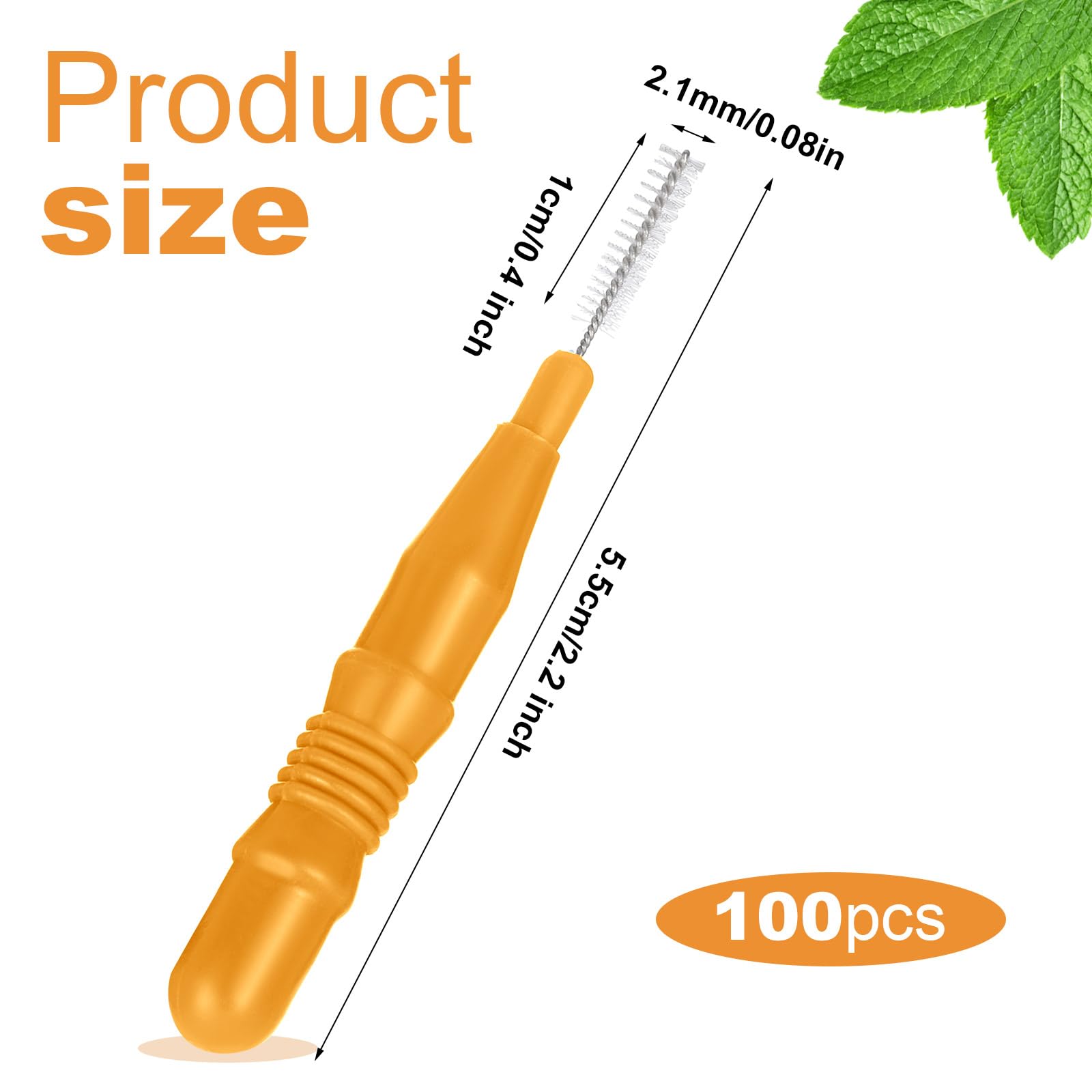 Interdental brush head close-up 2.1 mm