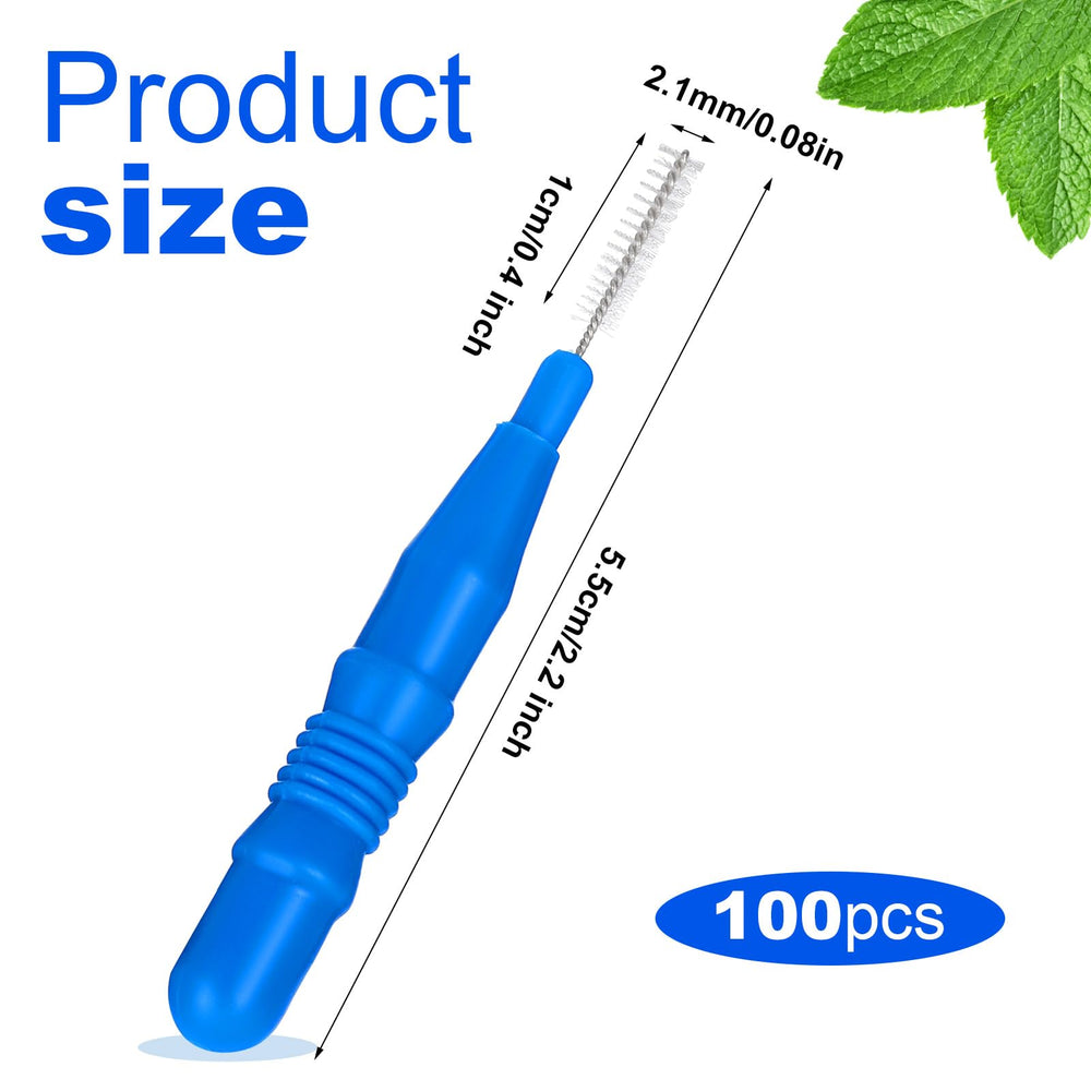 Interdental brush set showing 100 pieces
