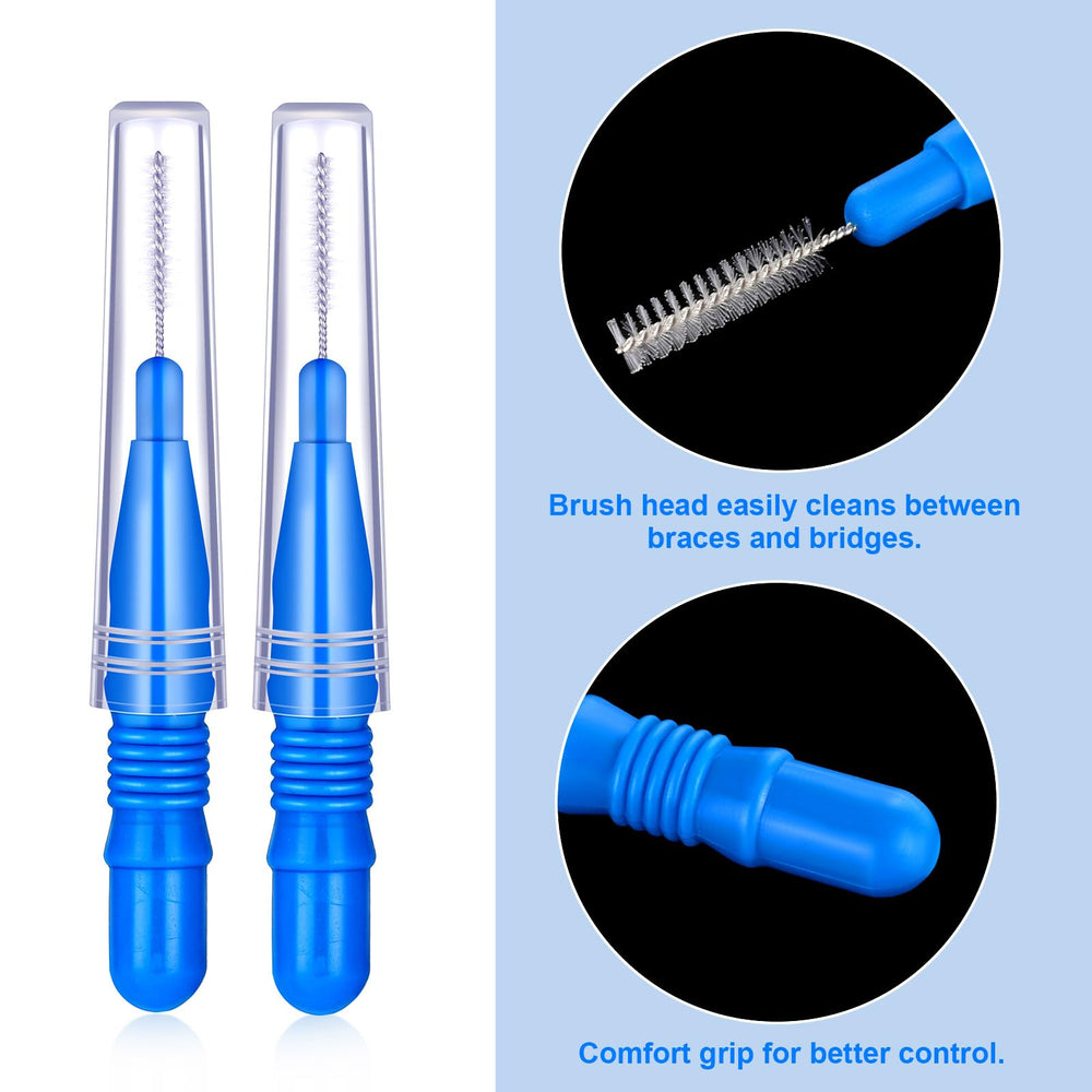 Interdental brushes displayed in travel-friendly setup