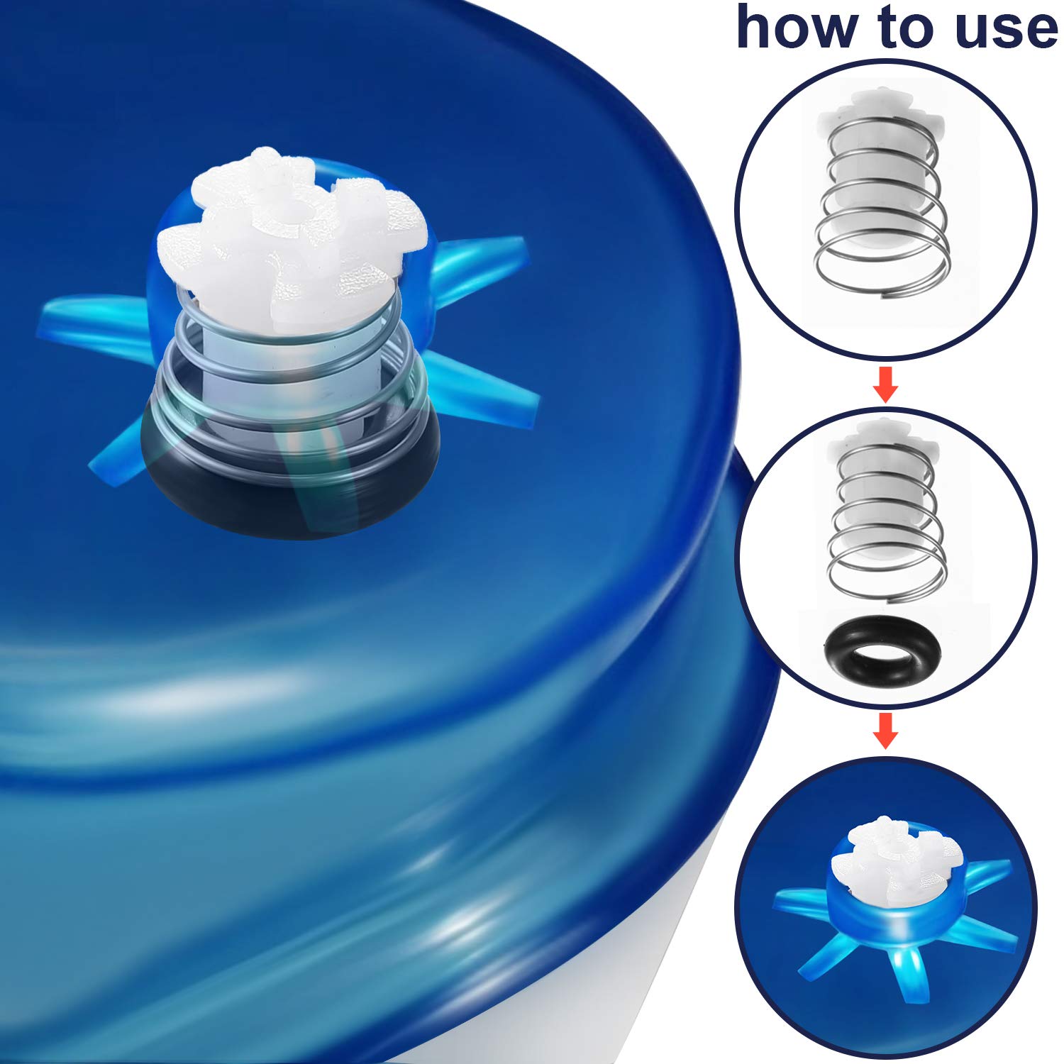Gasket being installed to Waterpik reservoir lid