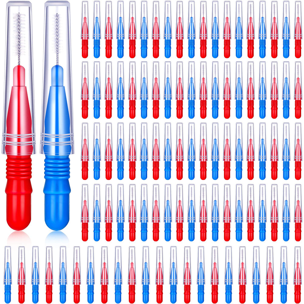 BBTO 100-piece braces dental brush flossers packaging