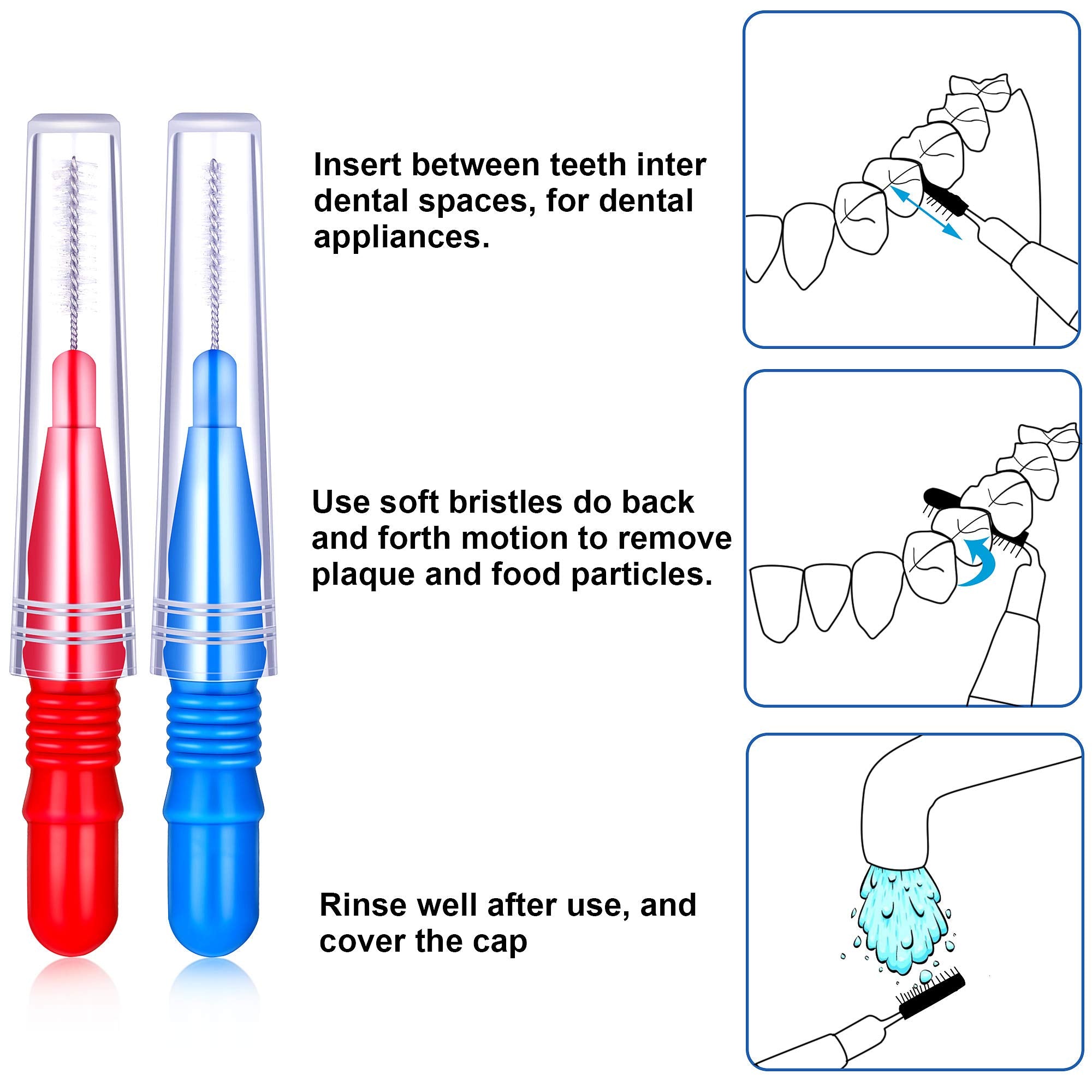 Braces cleaning brush removes plaque between teeth