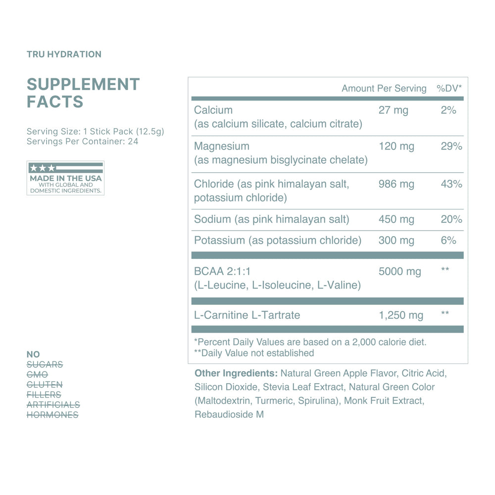 Close-up of 5,000 mg BCAA amino acids per serving