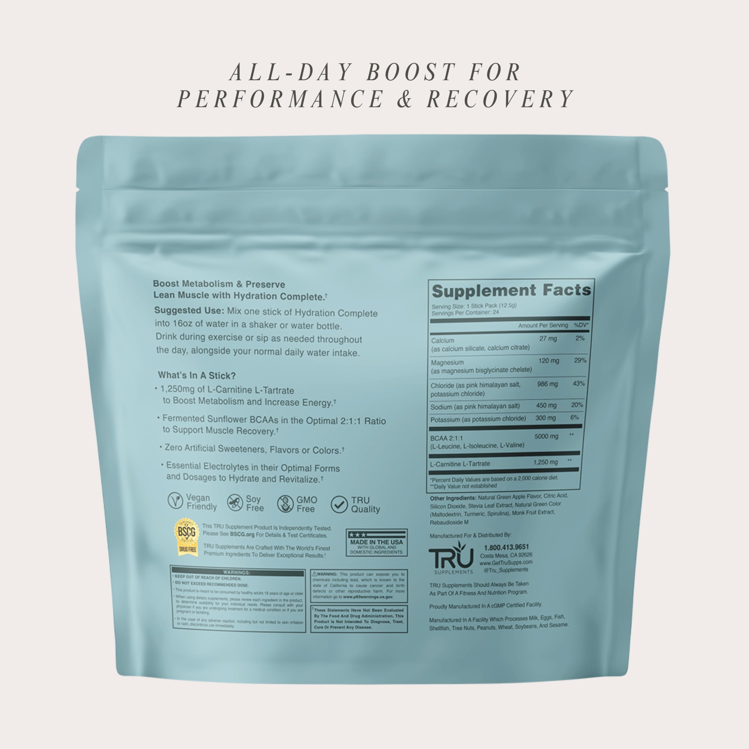 Serving scoop in a shaker beside the TRU bottle