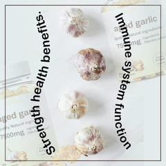 Organic, non-GMO, gluten-free label on BDQBDQ aged garlic extract