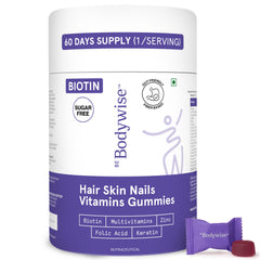 Be Bodywise Biotin Hair Growth Gummies for Women 60 Day Pack product hero image