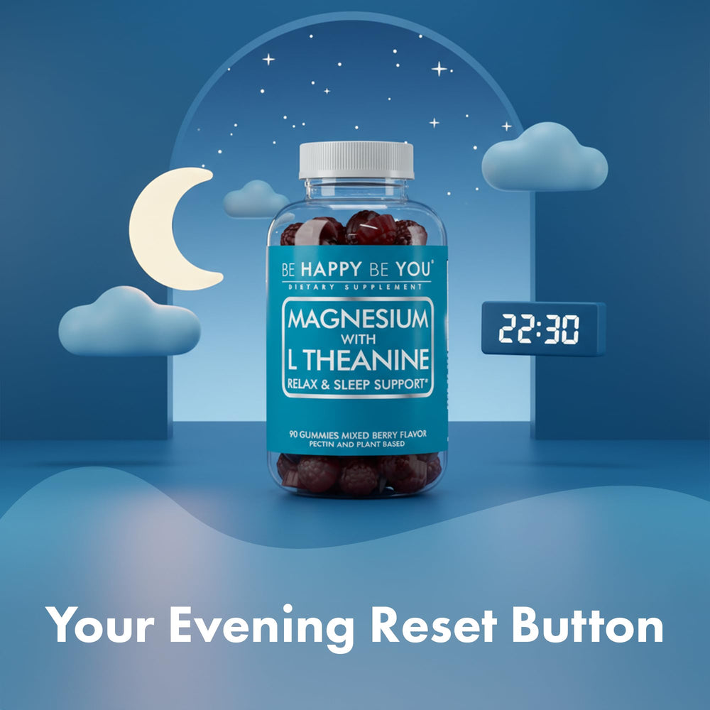 Label showing Magnesium Glycinate + L-Theanine