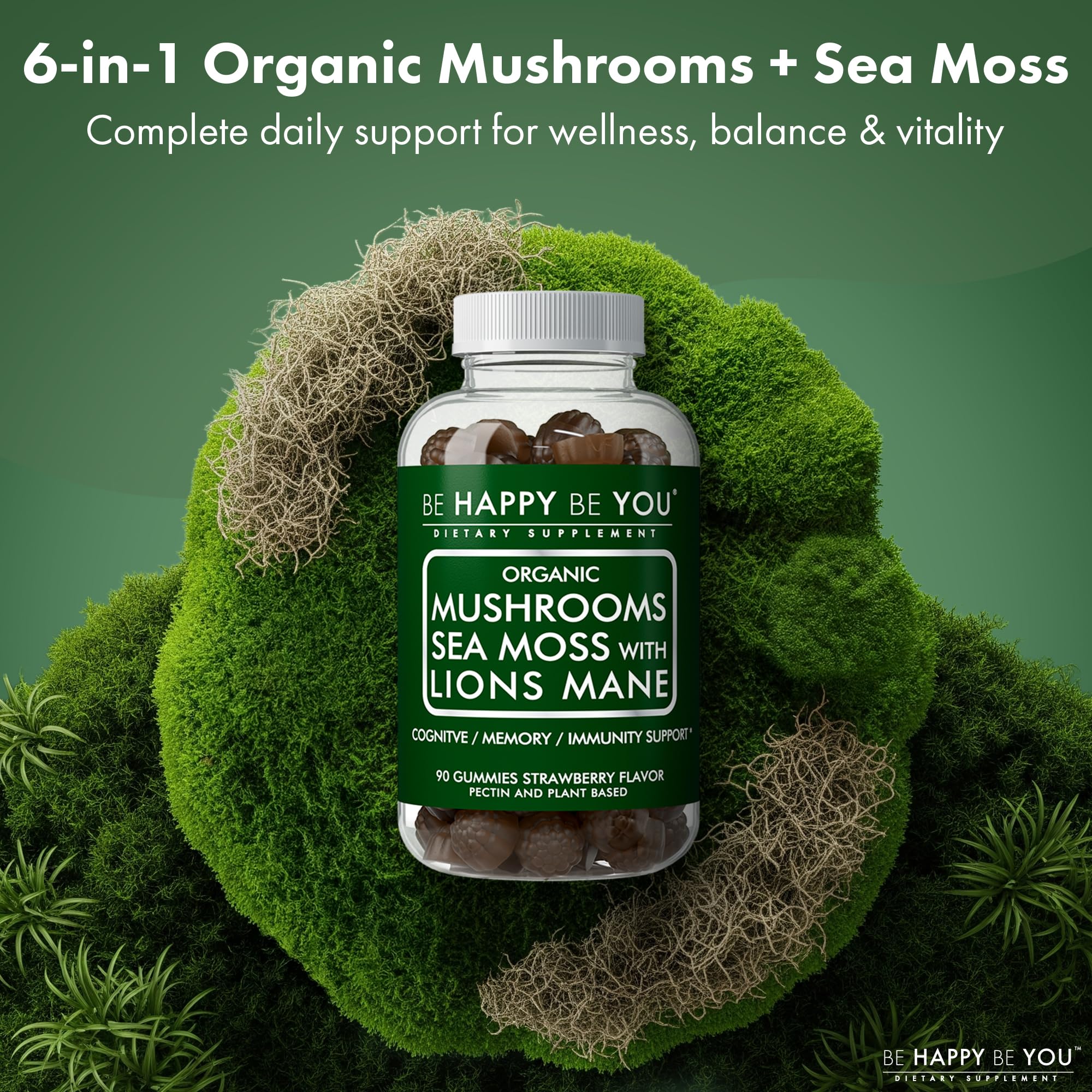 Gummy packaging highlighting gluten-free and non-GMO