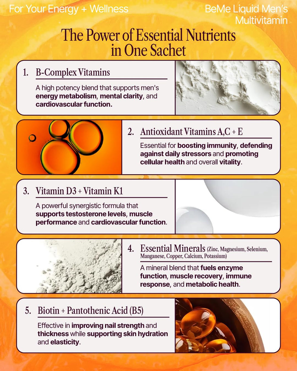 Orange-flavored BeMe sachets visual