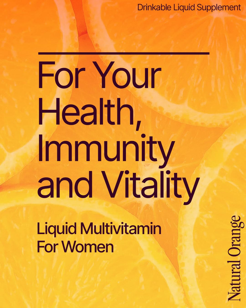 Pouring orange liquid vitamin from sachet into a cup