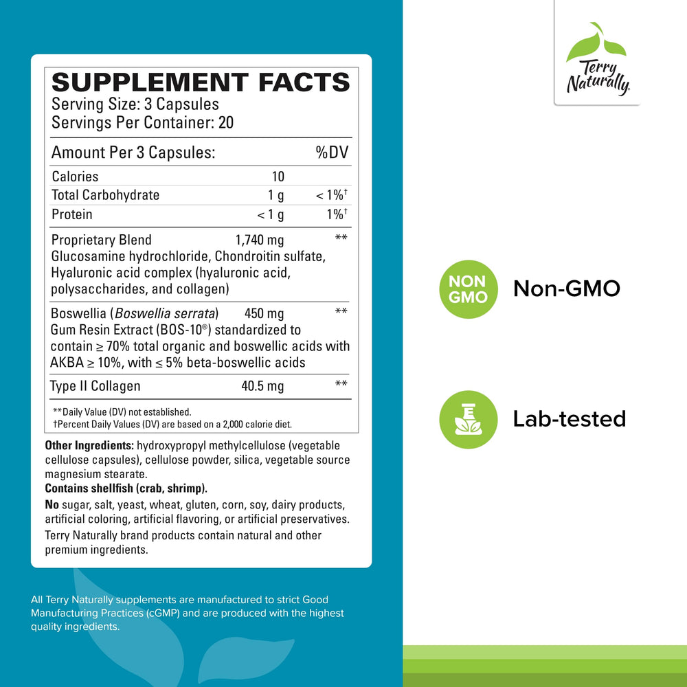 Close-up of Be Mobile bottle label highlighting type II collagen