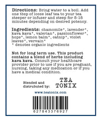 Close-up of BE SLEEPY herbal blend ingredients: valerian, passionflower, hops, kava and vervain