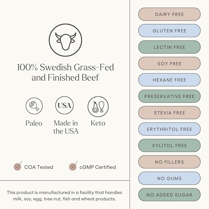 Bottle of Be Well by Kelly grass-fed beef protein powder