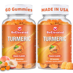 BeElevated Curcumin Turmeric Gummies peach flavor front view